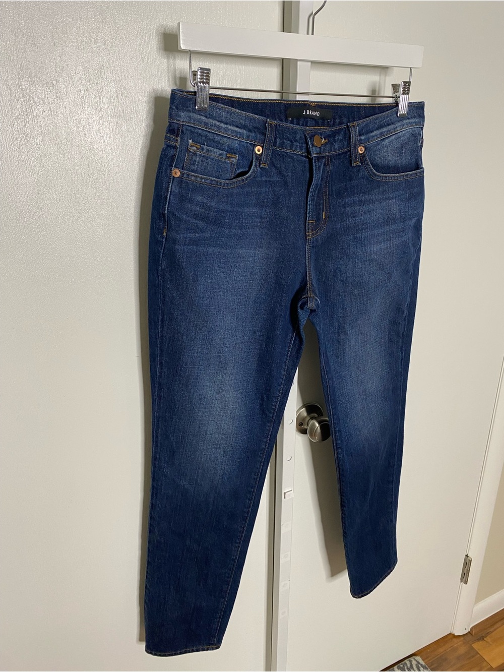 J Brand | Dark-Wash Denim 100% Cotton Aidan Ringer Boyfriend Jeans Sz 28 - Picture 2 of 15